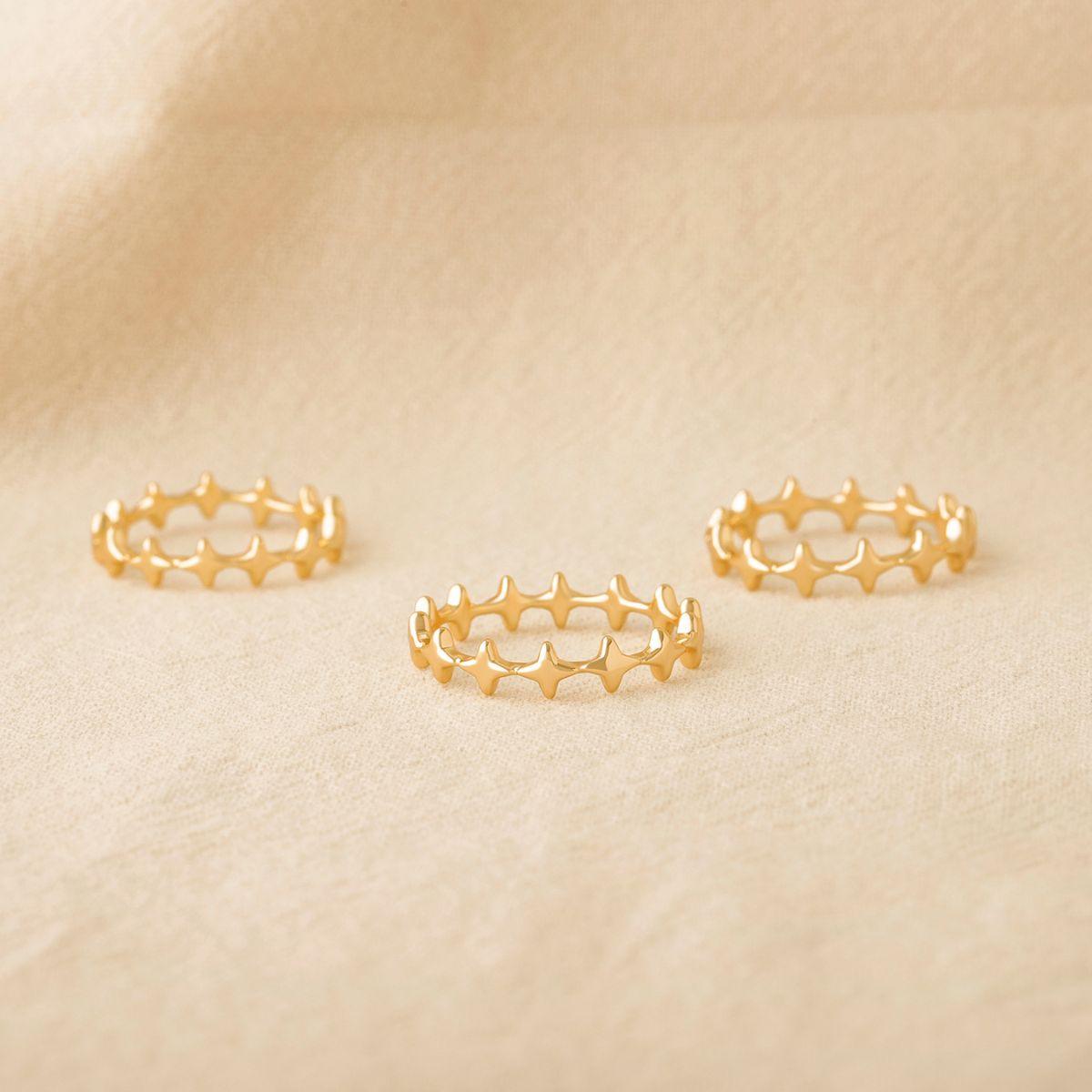 Gold Star Stack Ring
