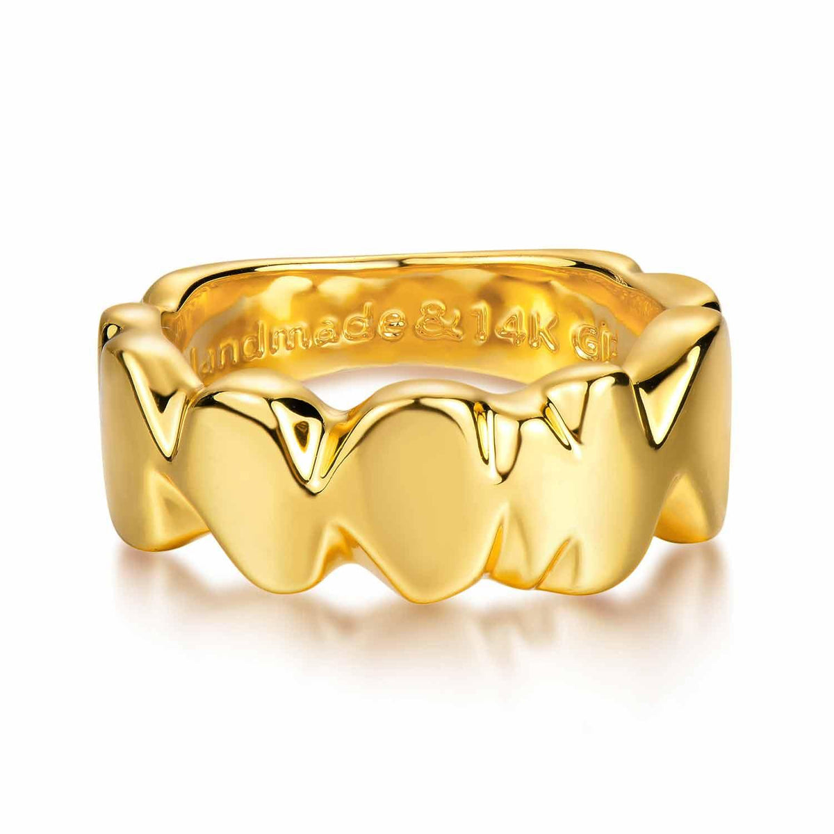 14K Gold Heart Nugget Ring – Minimalist Love Ring MYEARS