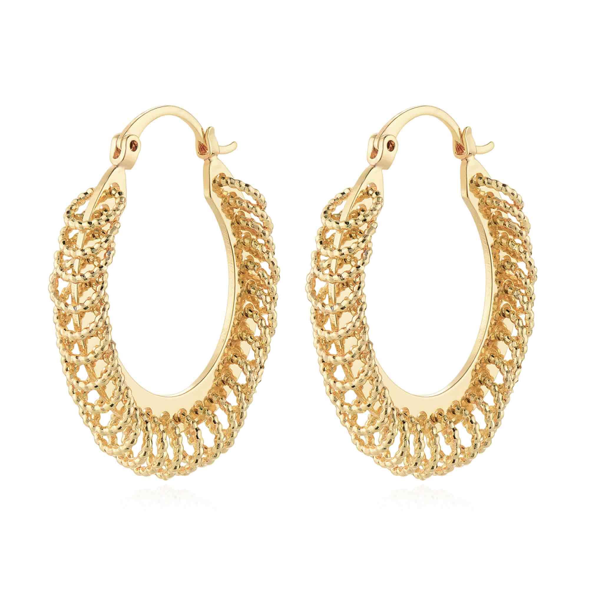 Oval Tassel Hoop Earrings