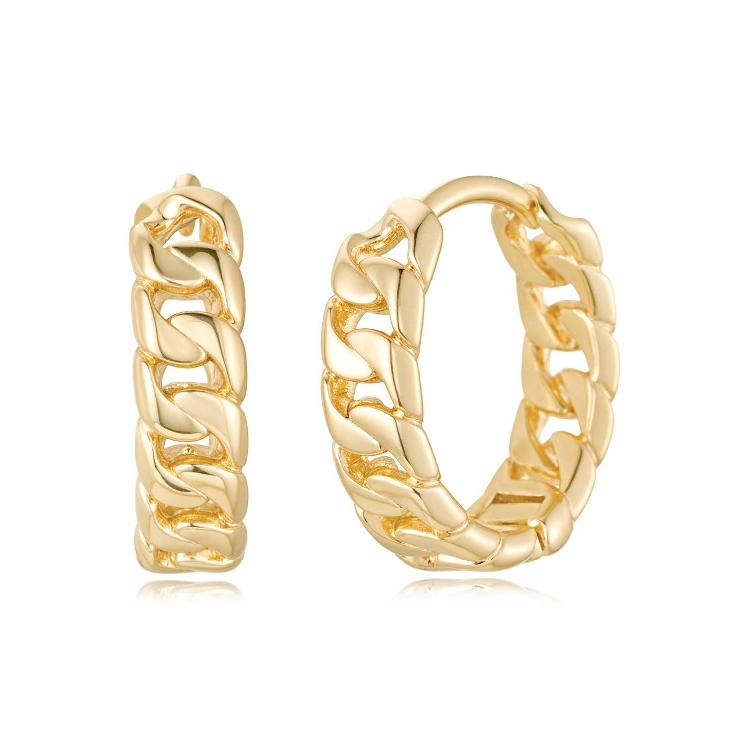 Cuban Link Hoop Earrings