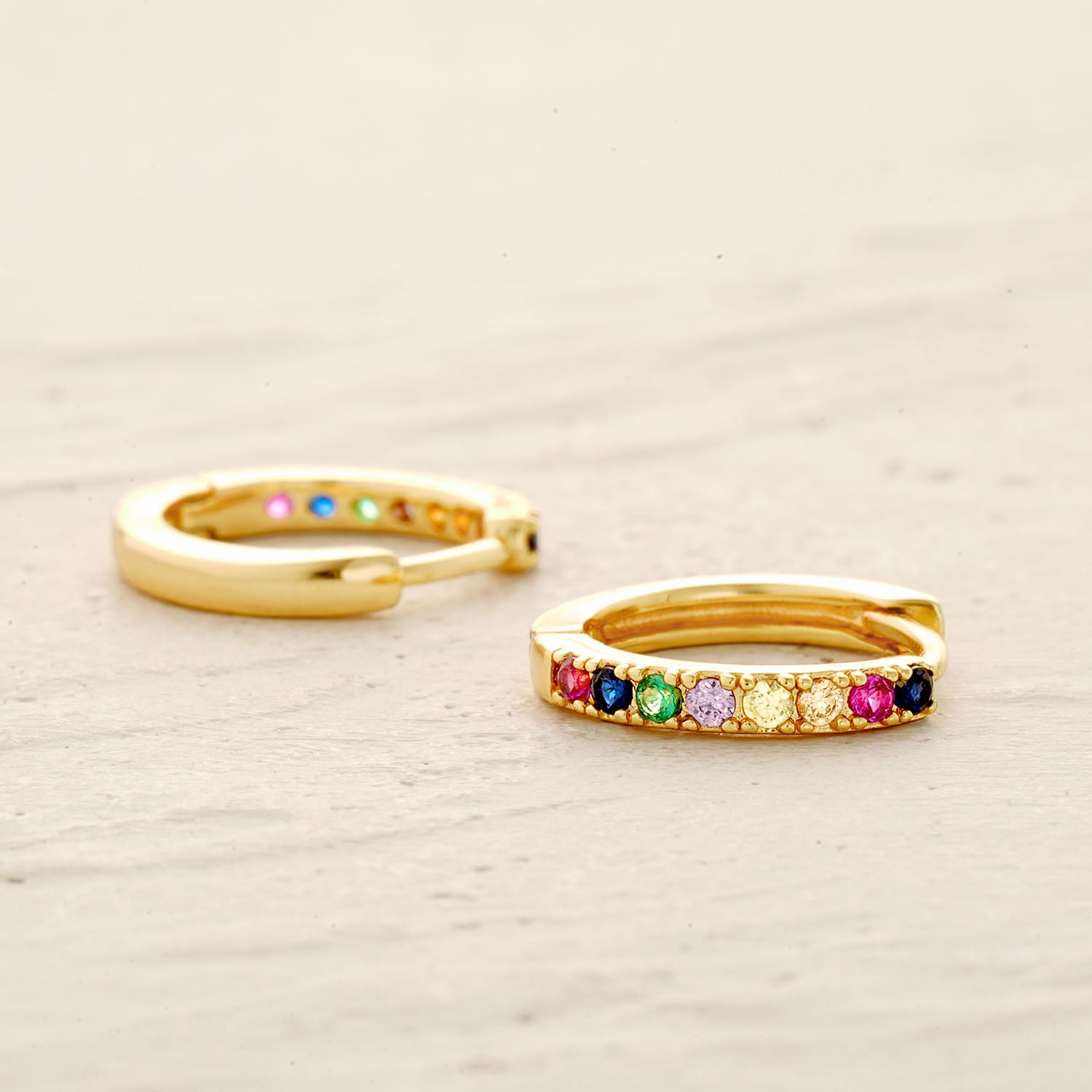 Rainbow Huggie Hoop Earrings