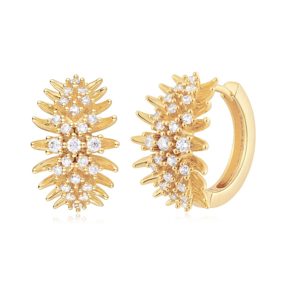 Anemone Pearl Huggie Earrings