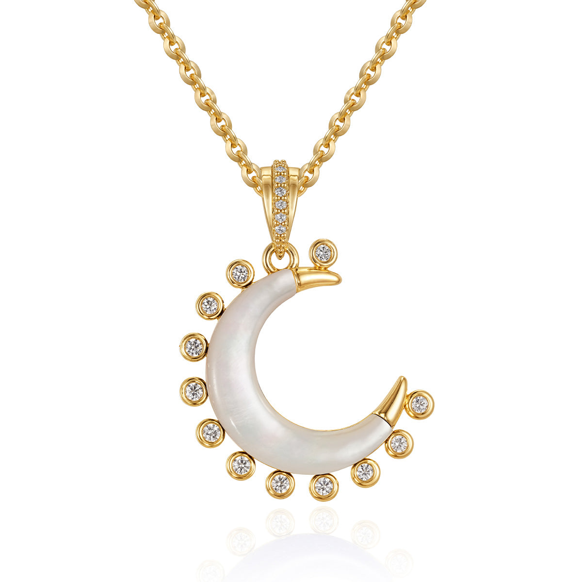 Gold Moon Pendant Necklace