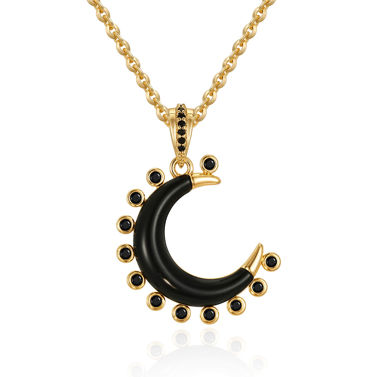 Gold Moon Pendant Necklace