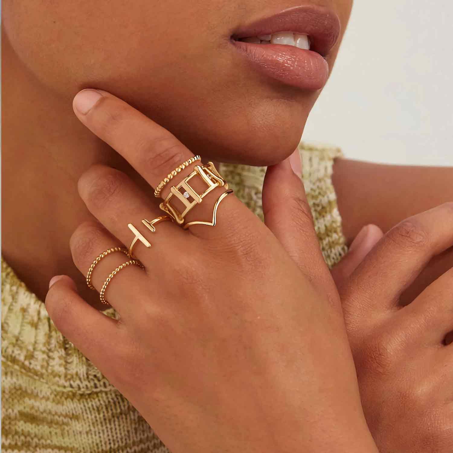 2MM Tiny Beaded Ultra Thin Band Ring