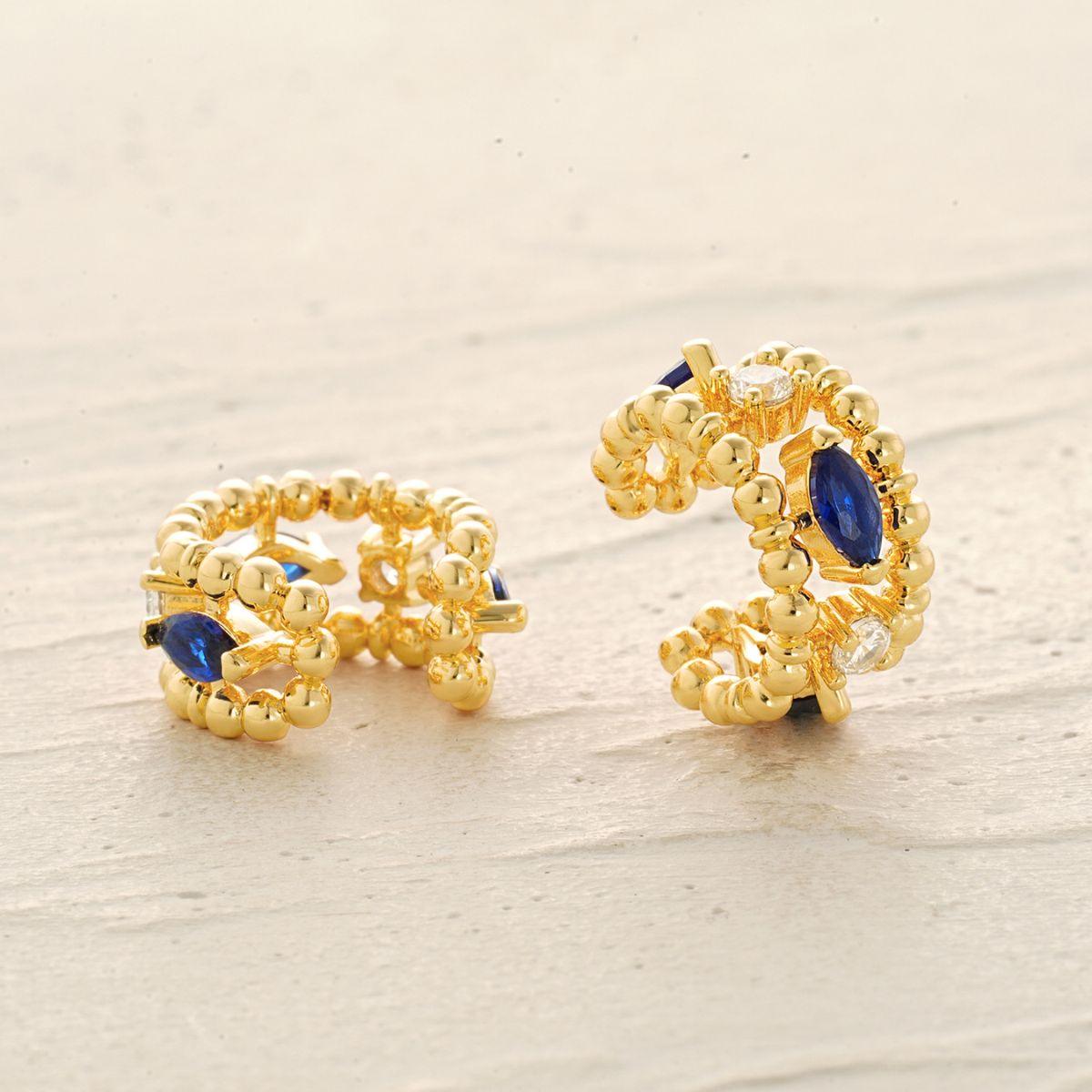 Beaded Gemstones Pave Ear Cuff