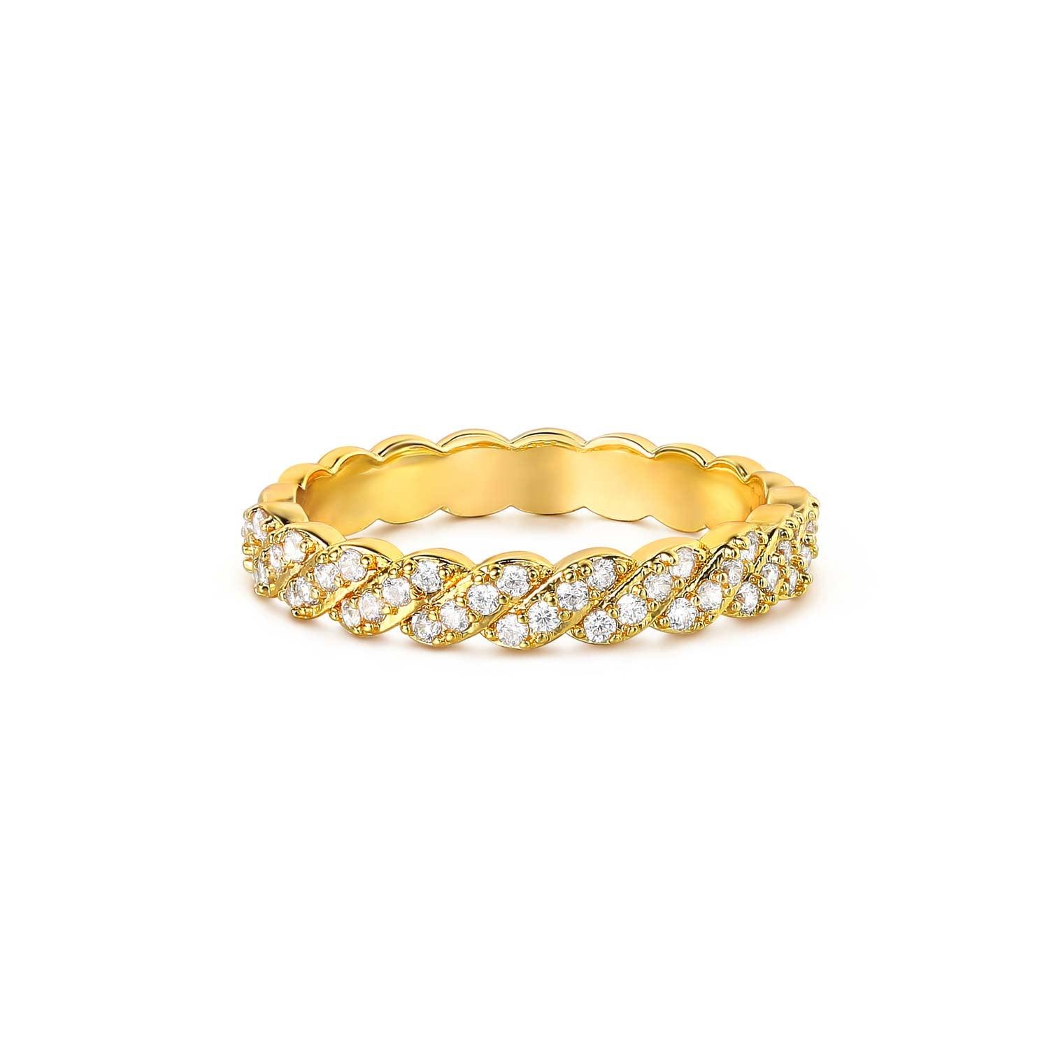 4MM Twisted Pave Ring
