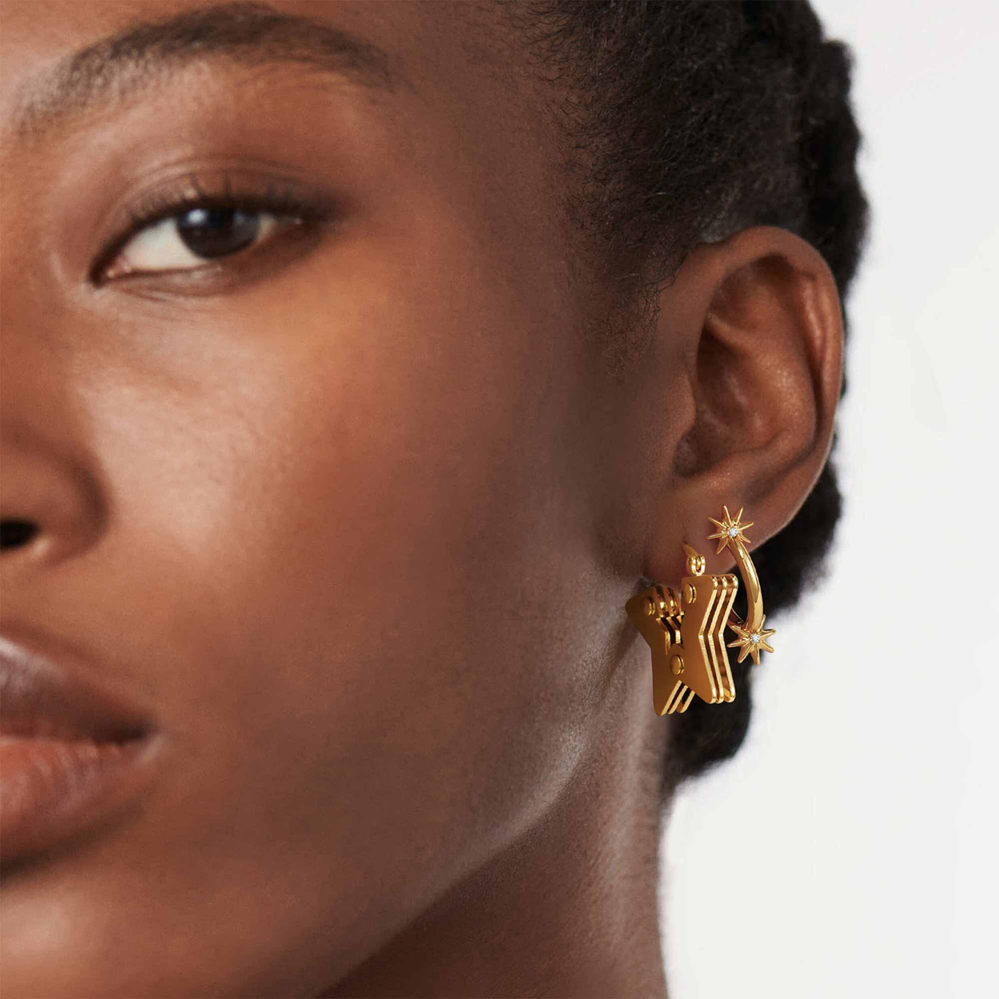 Gold Geometric Hoop Earrings