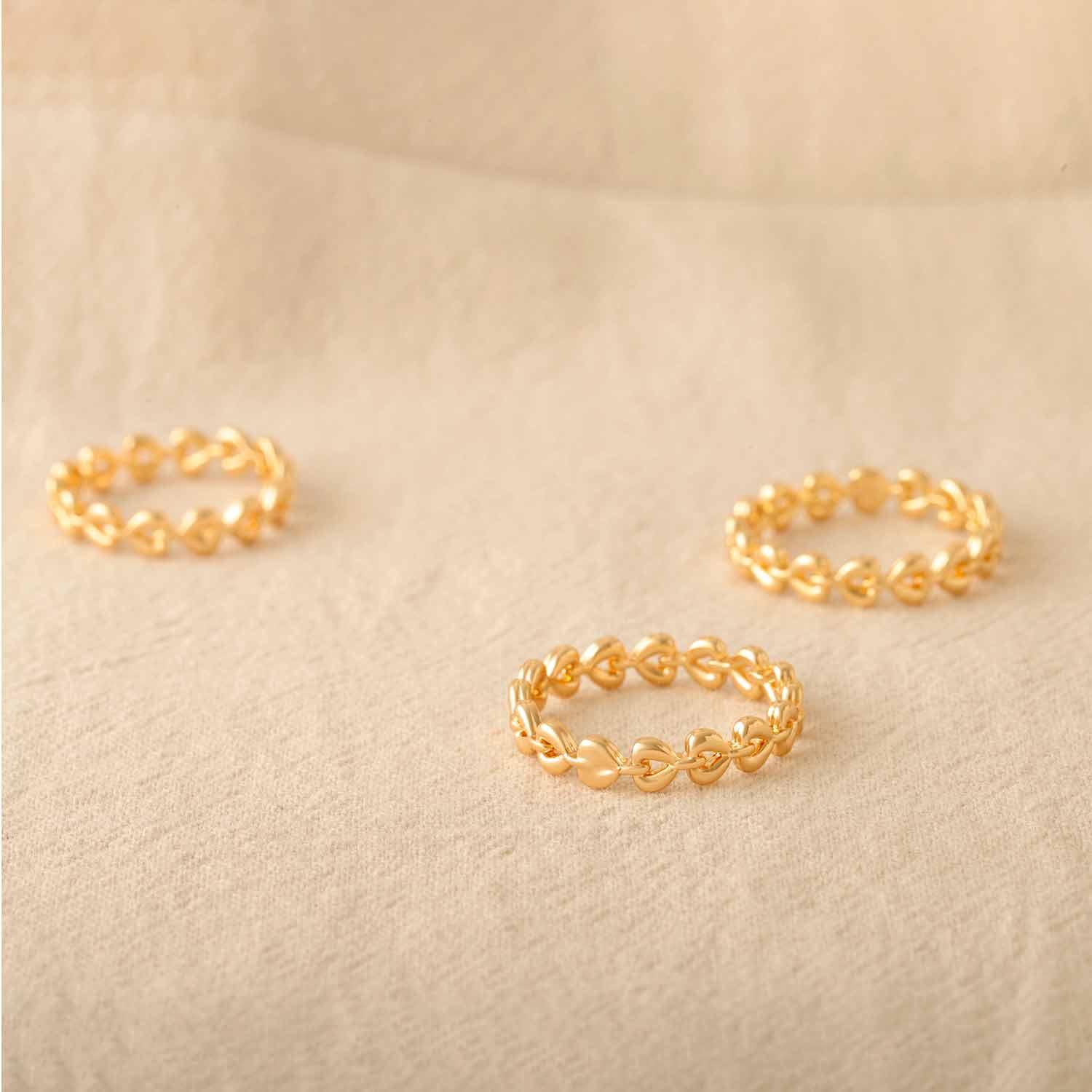 4MM Heart Chain Ring