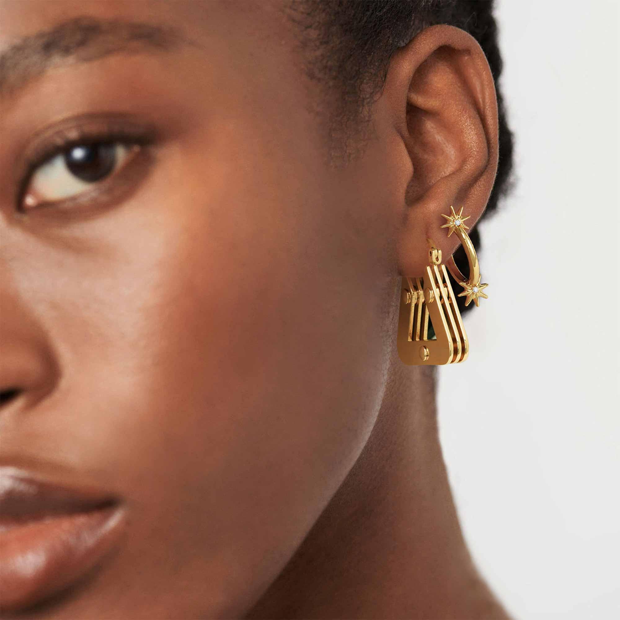 Gold Geometric Hoop Earrings