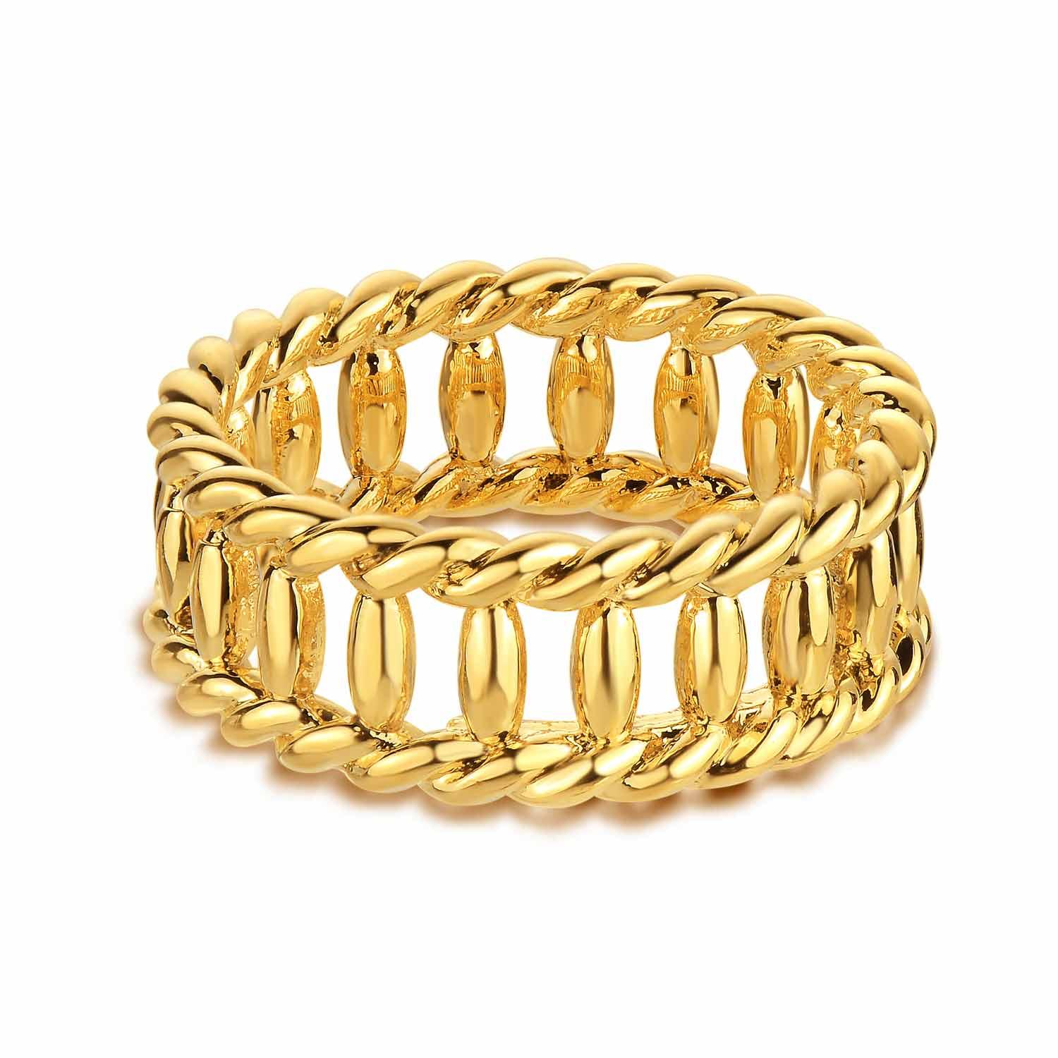 8MM Twisted Chain Stack Ring
