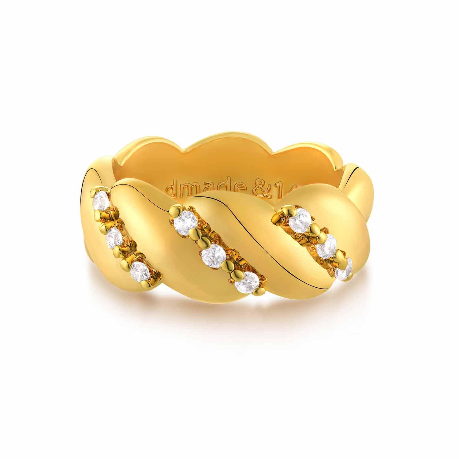 9MM Wavy Twisted Pave Ring