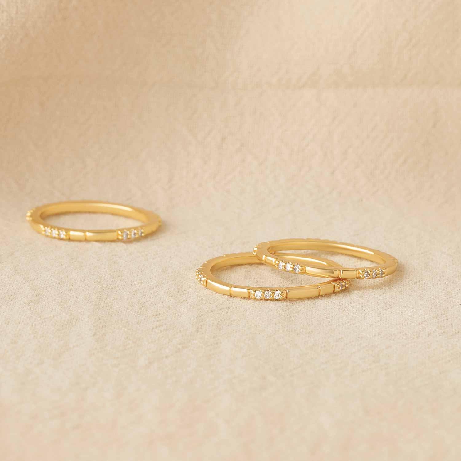 Ultra Thin CZ Bar Station Ring