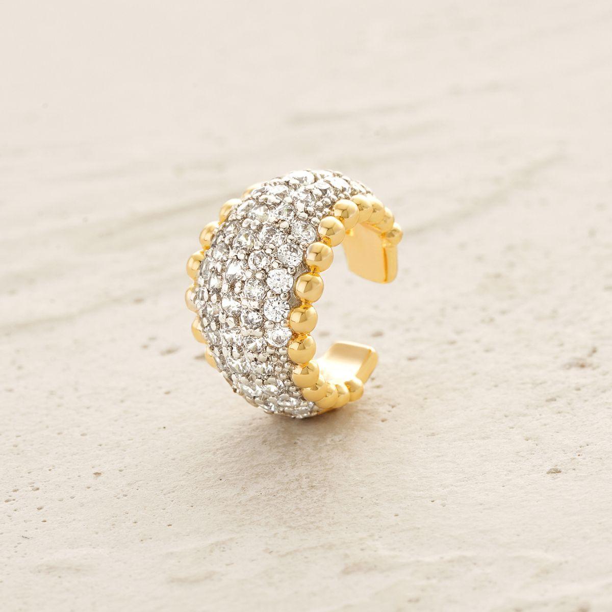 Beaded Dome Pave Ear Cuff