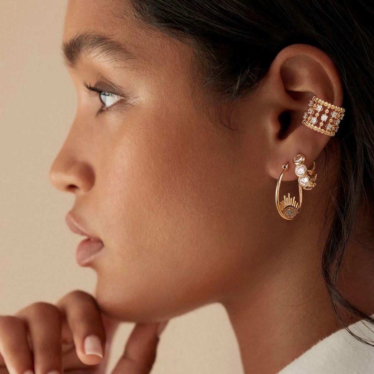 Beaded Chain Hollow Ear Cuff