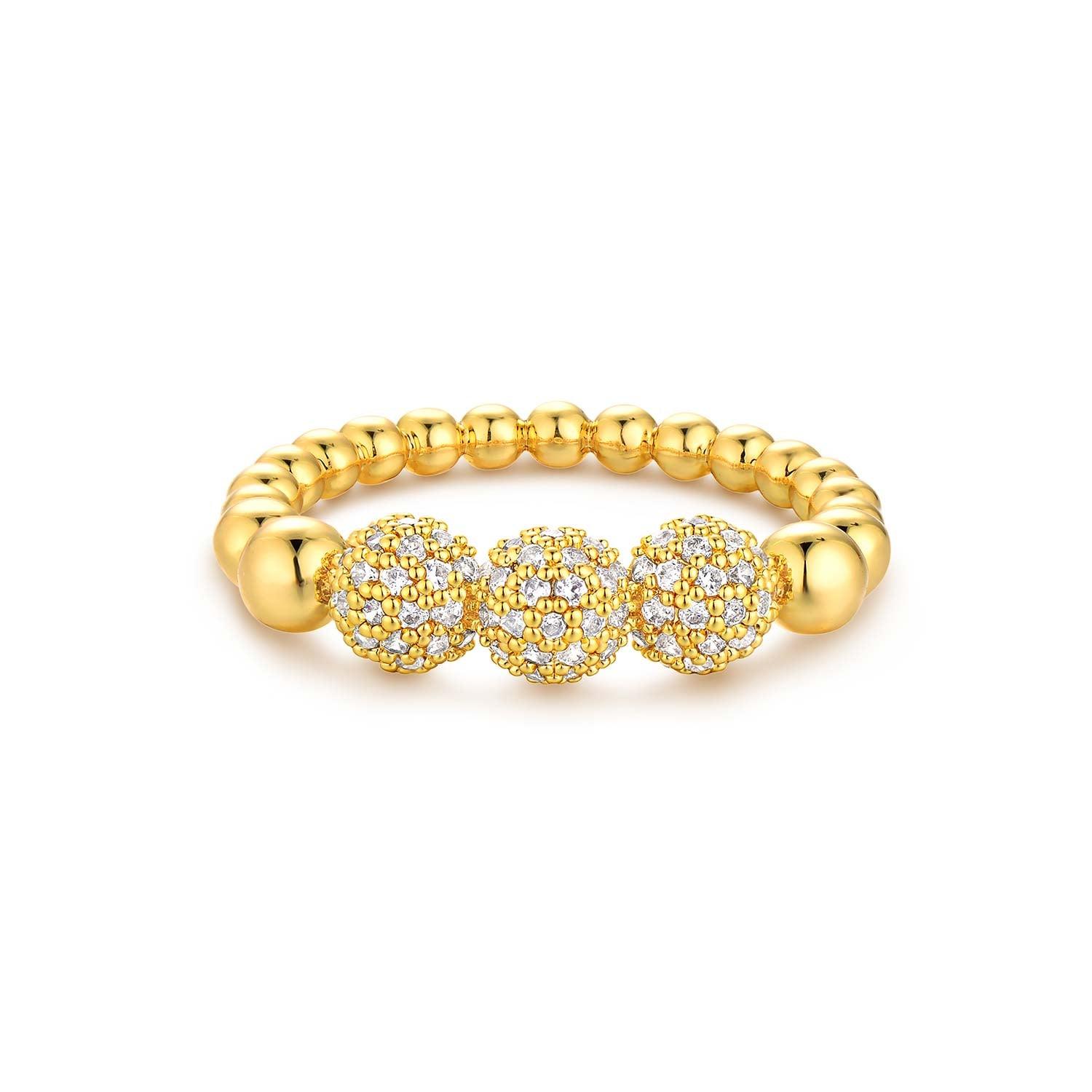 Cubic Zirconia Beaded Ring