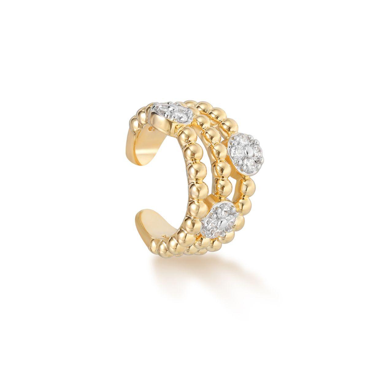 Triple Beaded Split Ear Cuff