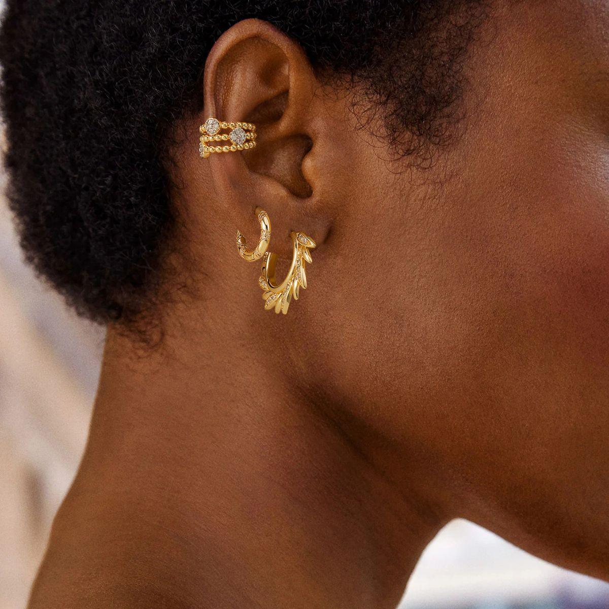 Triple Beaded Split Ear Cuff