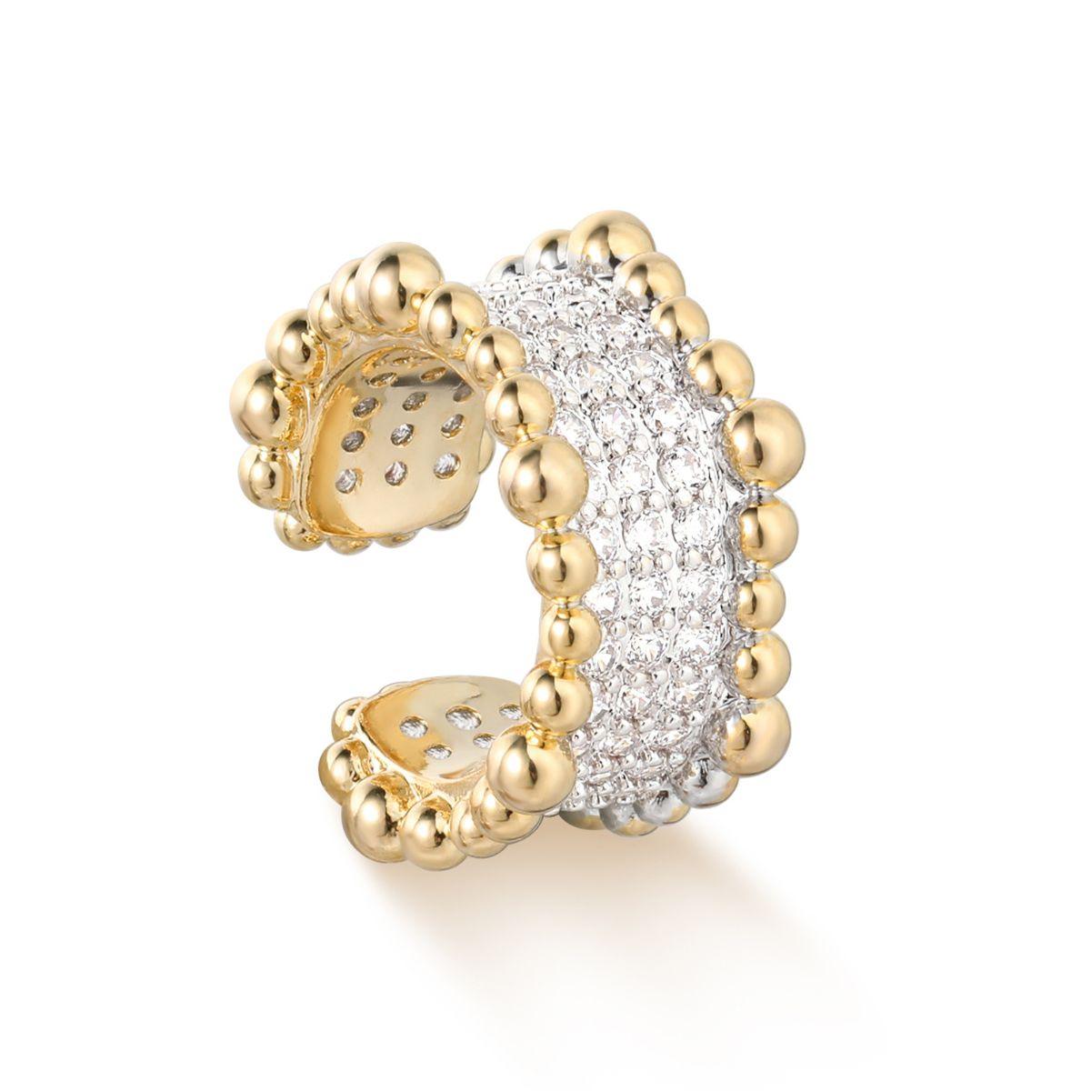 Beaded Trough Pave Ear Cuff