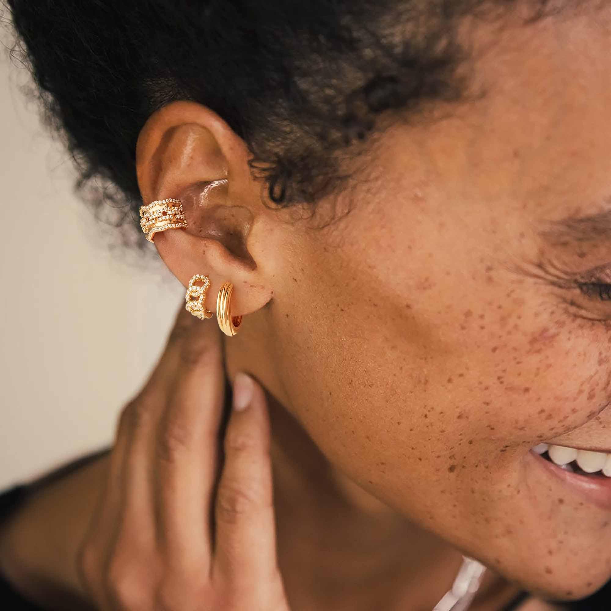 Chunky Twisted Hoop Earrings