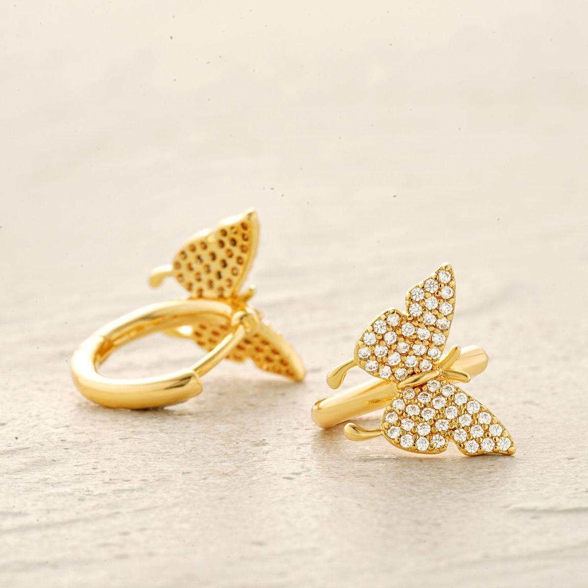 Butterfly Huggie Hoop Earrings