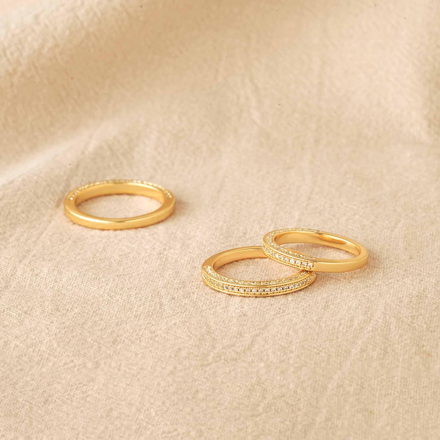 Beaded Cubic Zirconia Band Ring