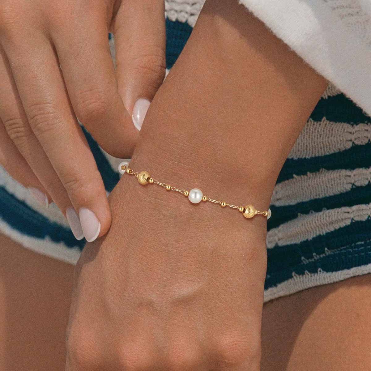 Pearl Beaded Chain Bracelet