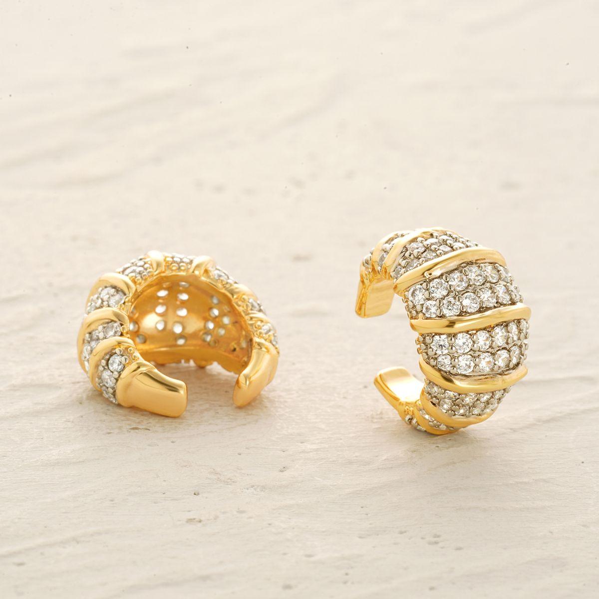 Croissant Pave Ear Cuff