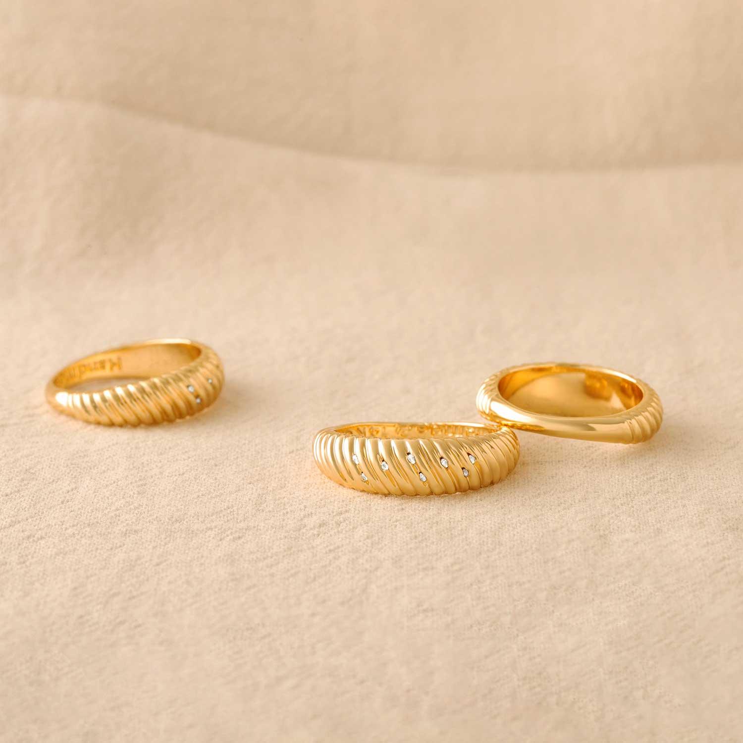 Cubic Zirconia Croissant Dome Ring