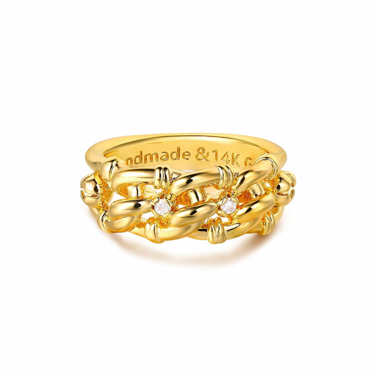 Cubic Zircon Stack Chain Ring