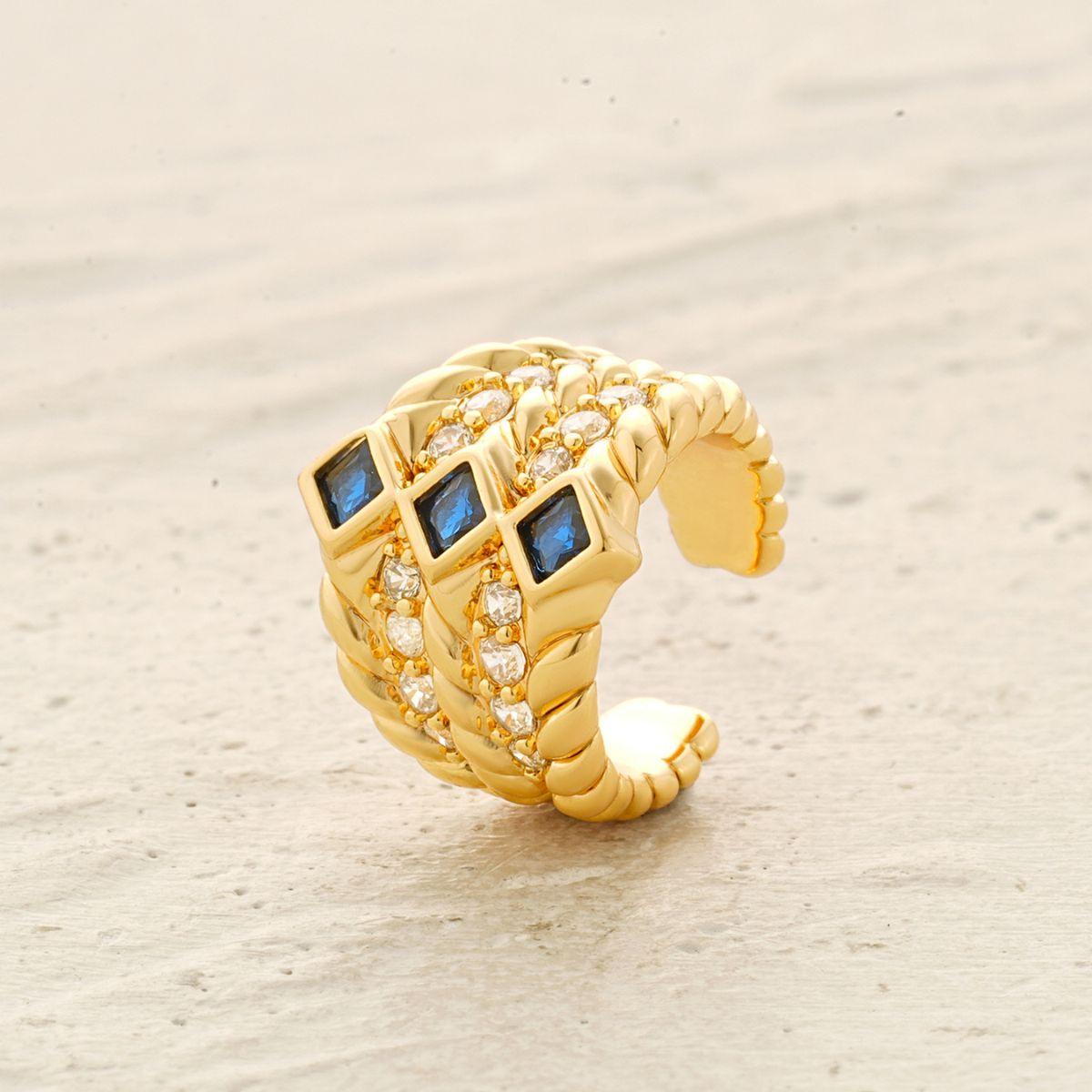 Trio Beaded Pave Ear Cuff