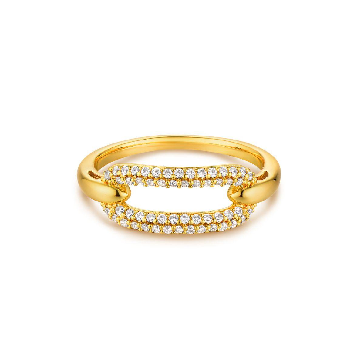 Cubic Zirconia Paperclip Ring