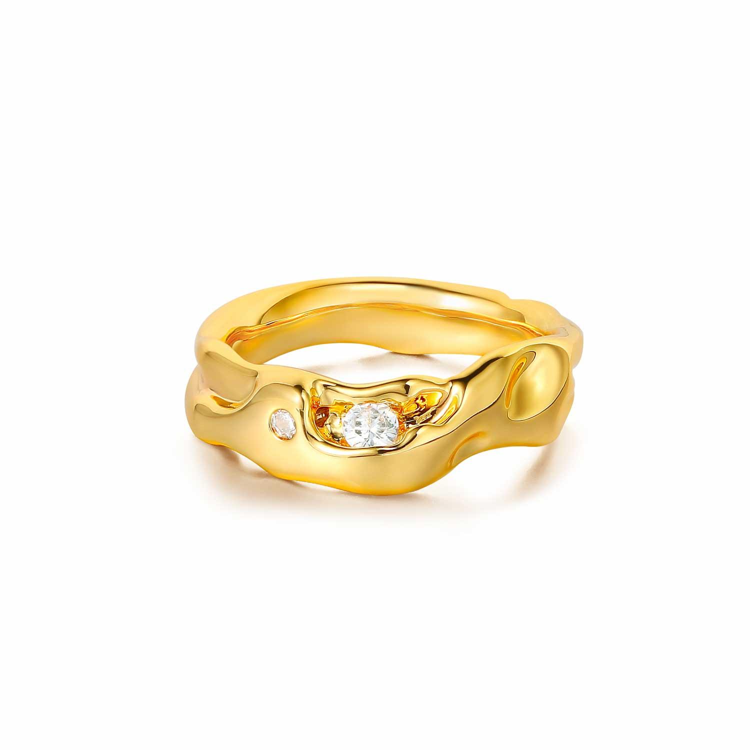 Cubic Zirconia Stack Texture Ring