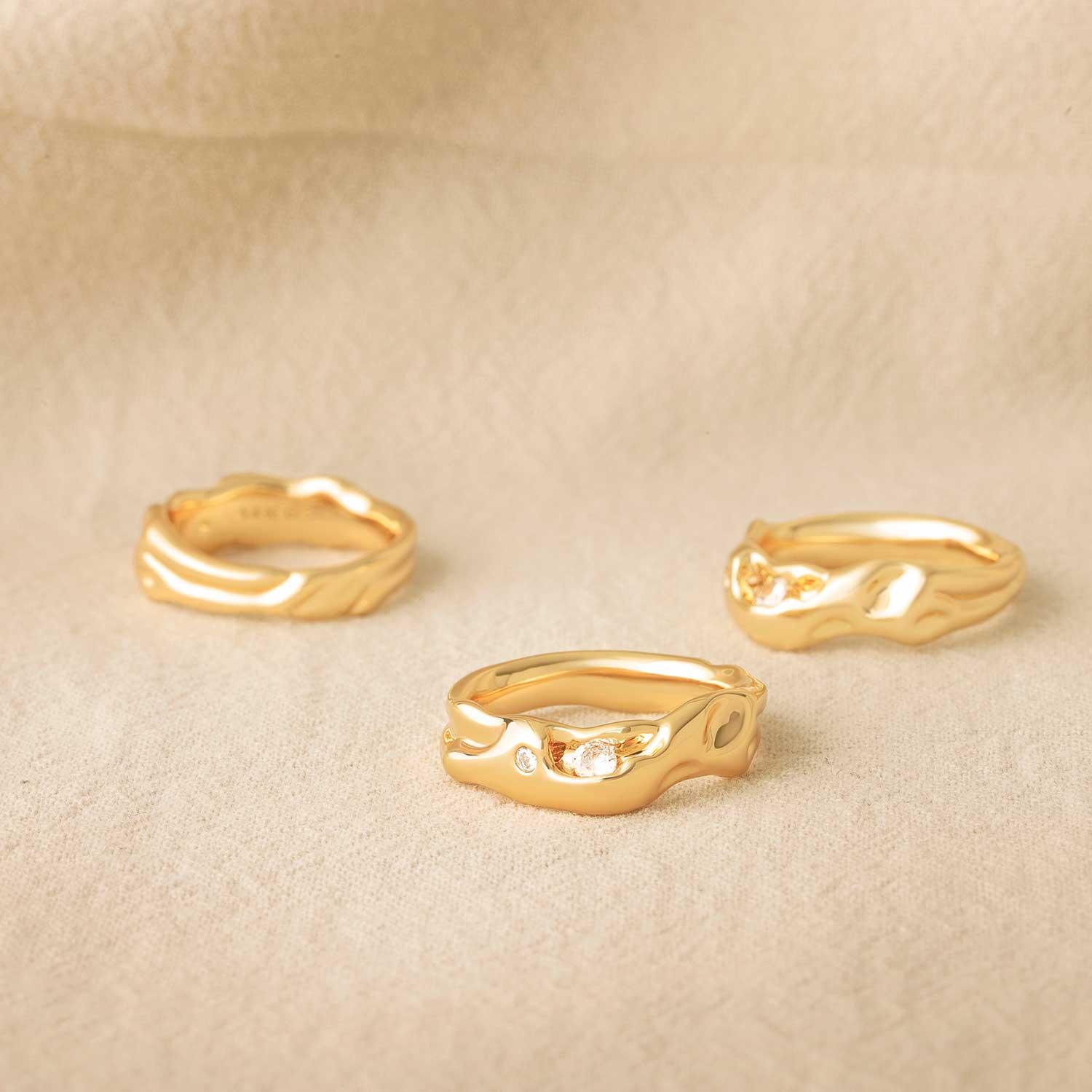 Cubic Zirconia Stack Texture Ring