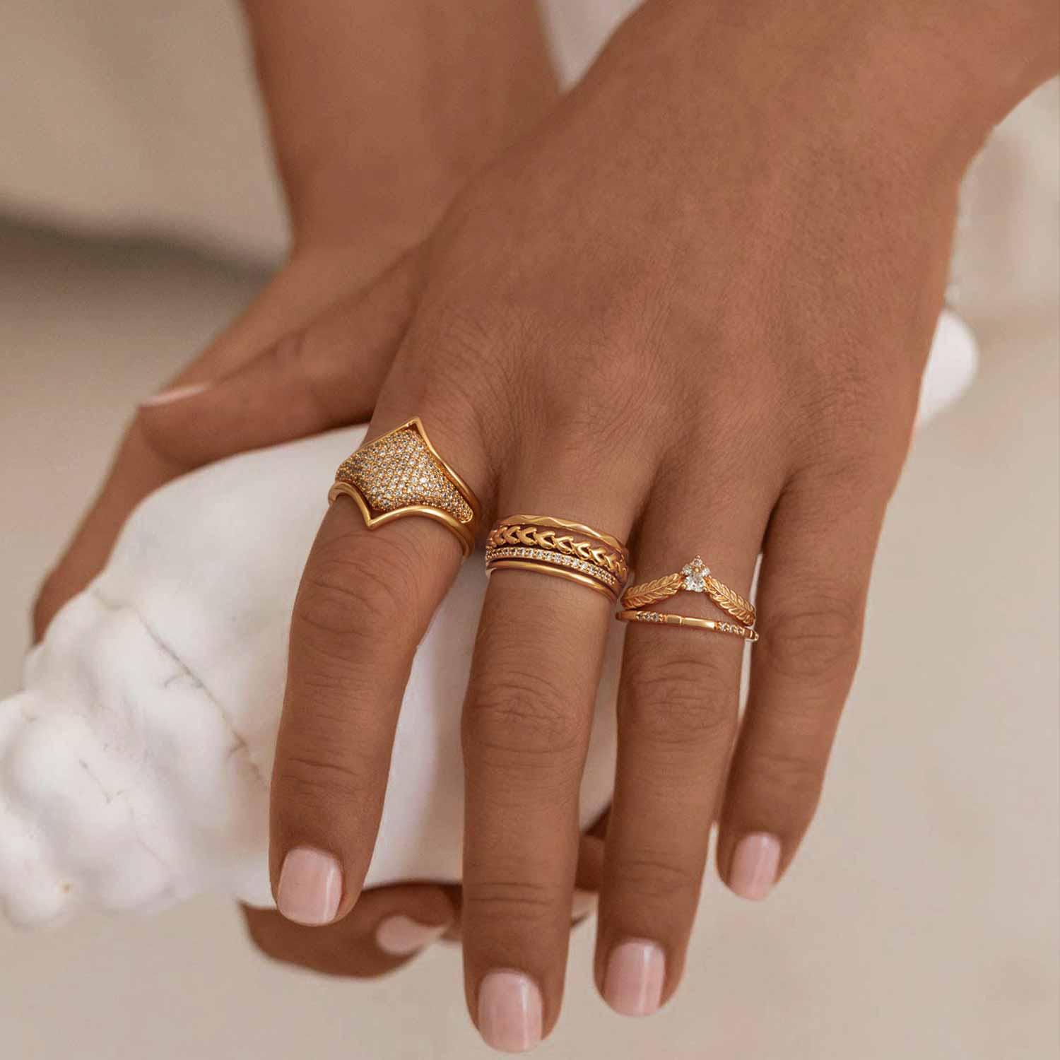 Ultra Thin CZ Bar Station Ring