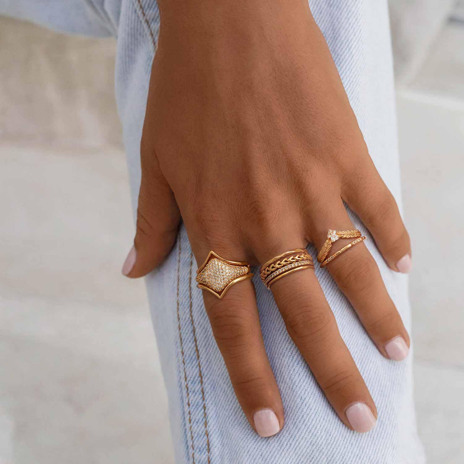 Thin Cubic Zirconia Band Ring