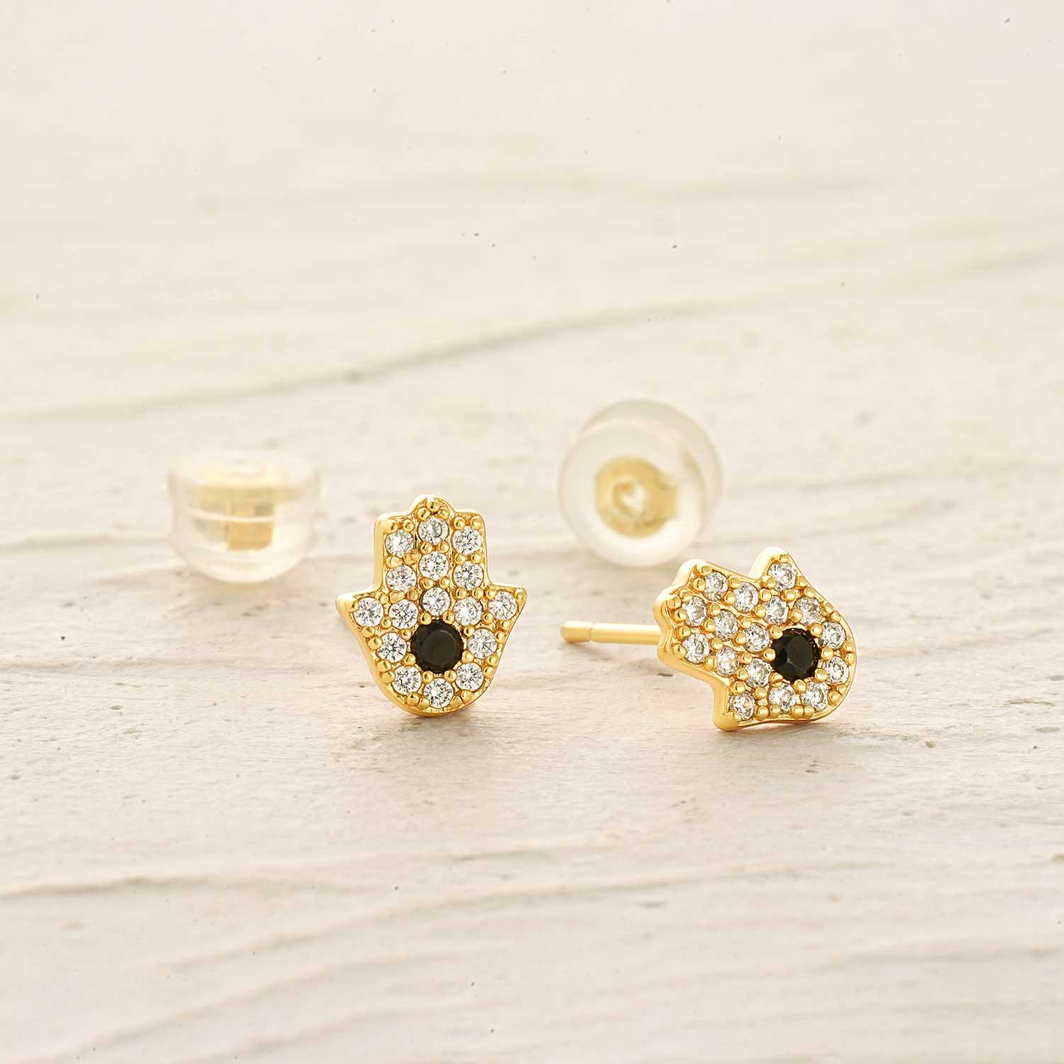 Hamsa Hand Stud Earrings