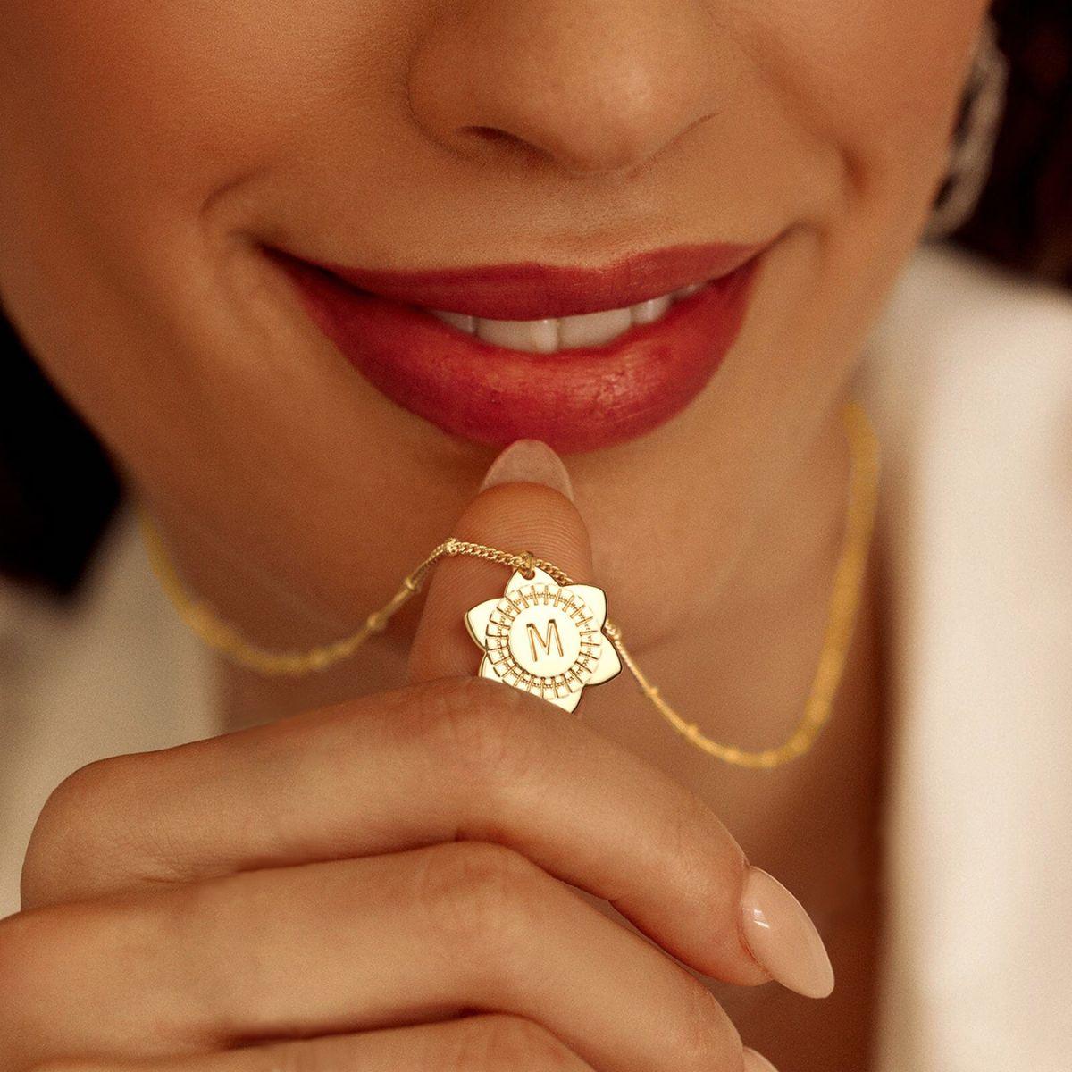 Gold Initial Pendant Necklace