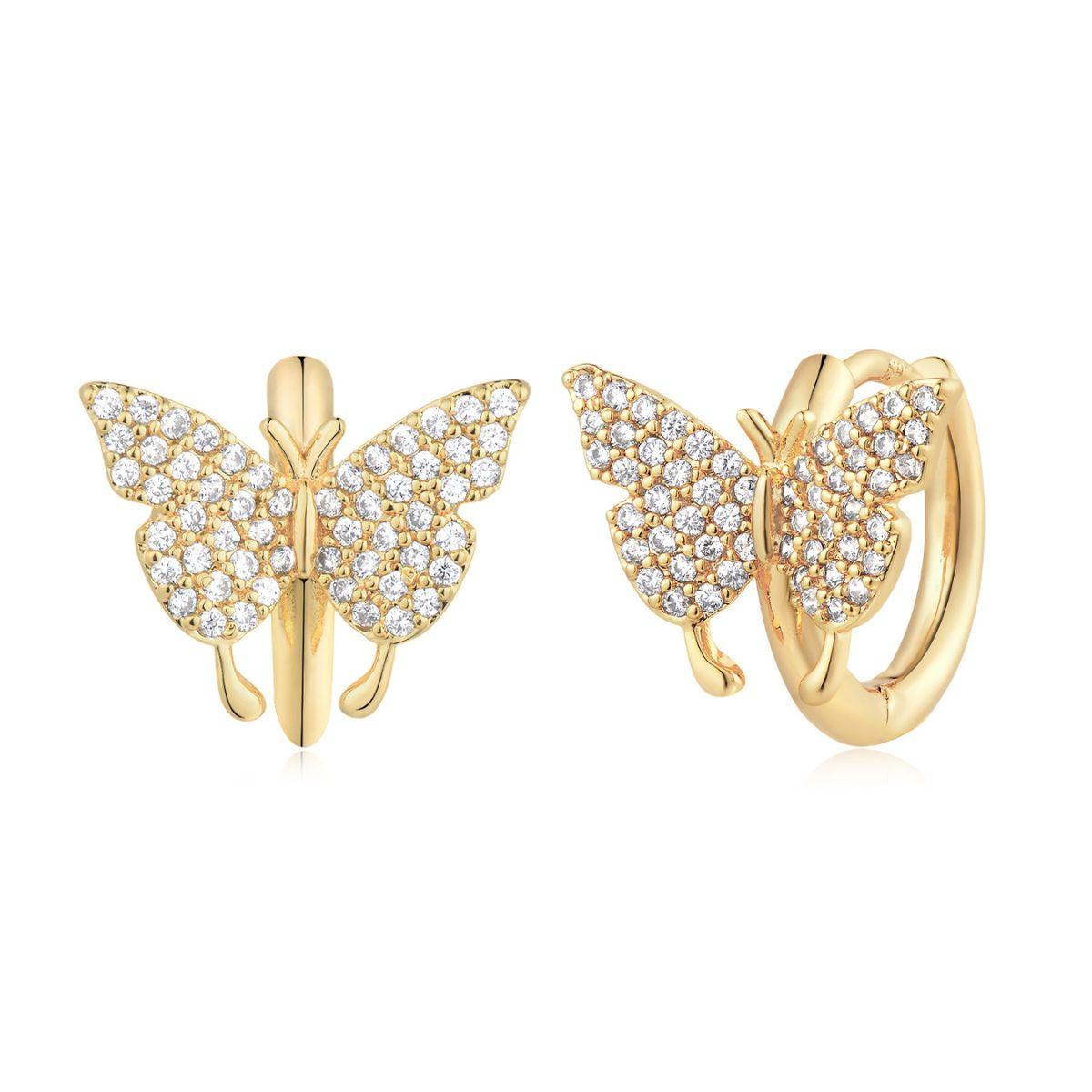 Butterfly Huggie Hoop Earrings