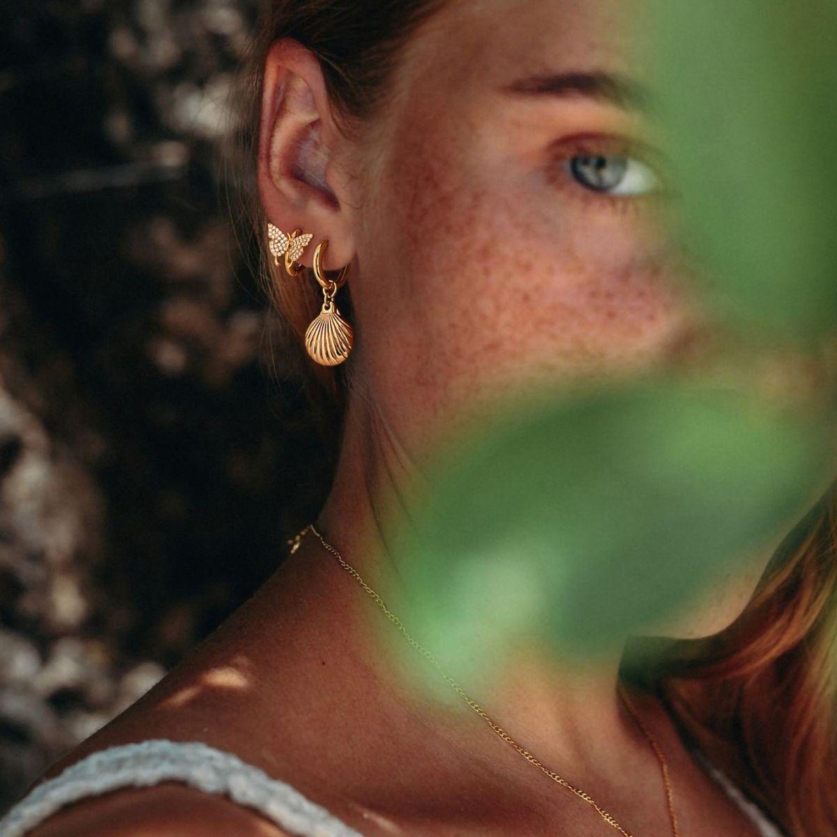 Butterfly Huggie Hoop Earrings