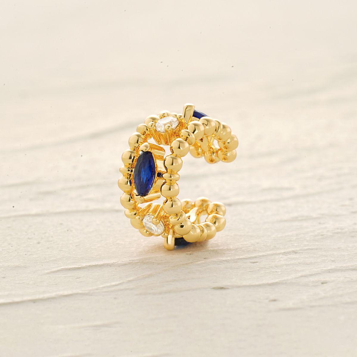 Beaded Gemstones Pave Ear Cuff