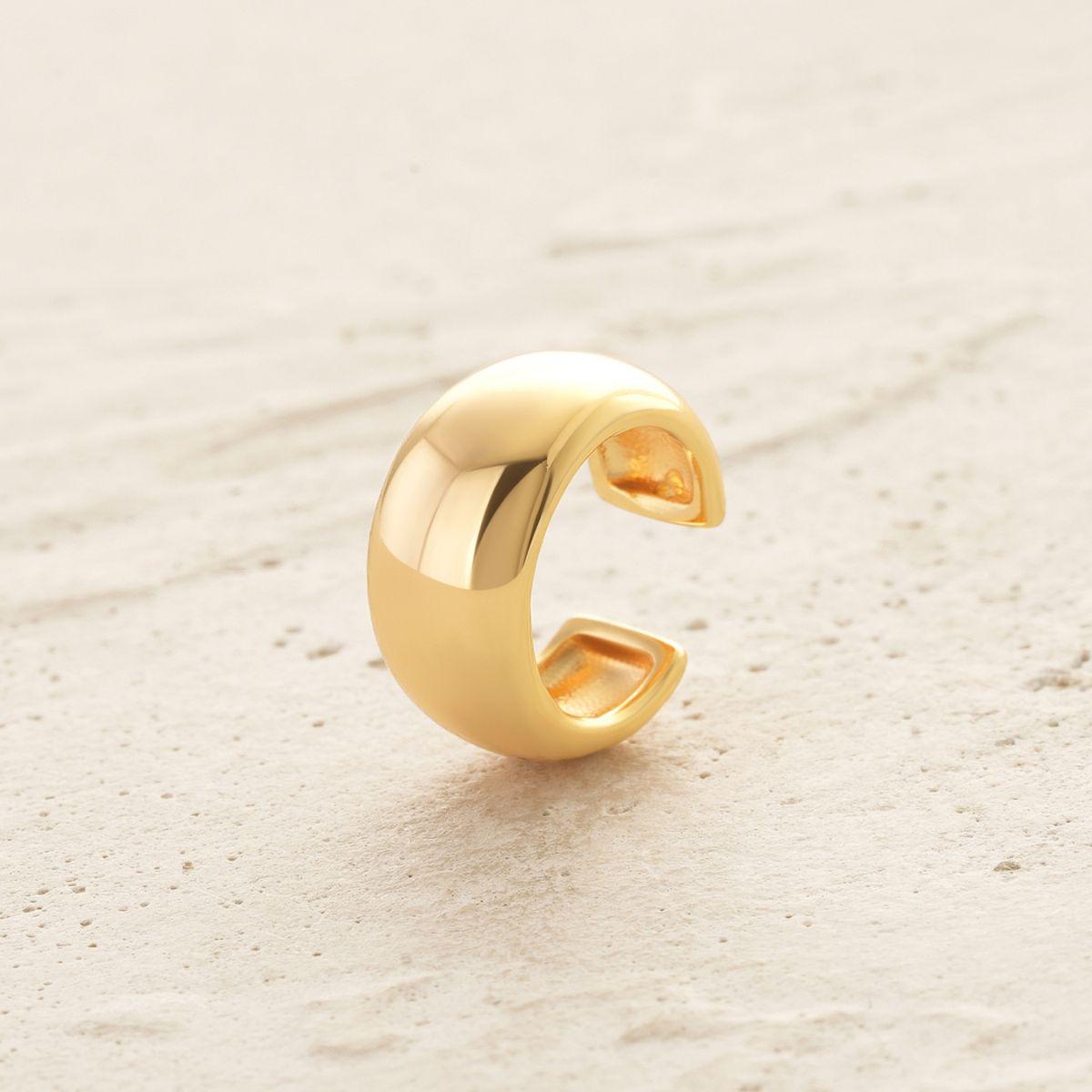 Gold Dome Polished Ear Cuff