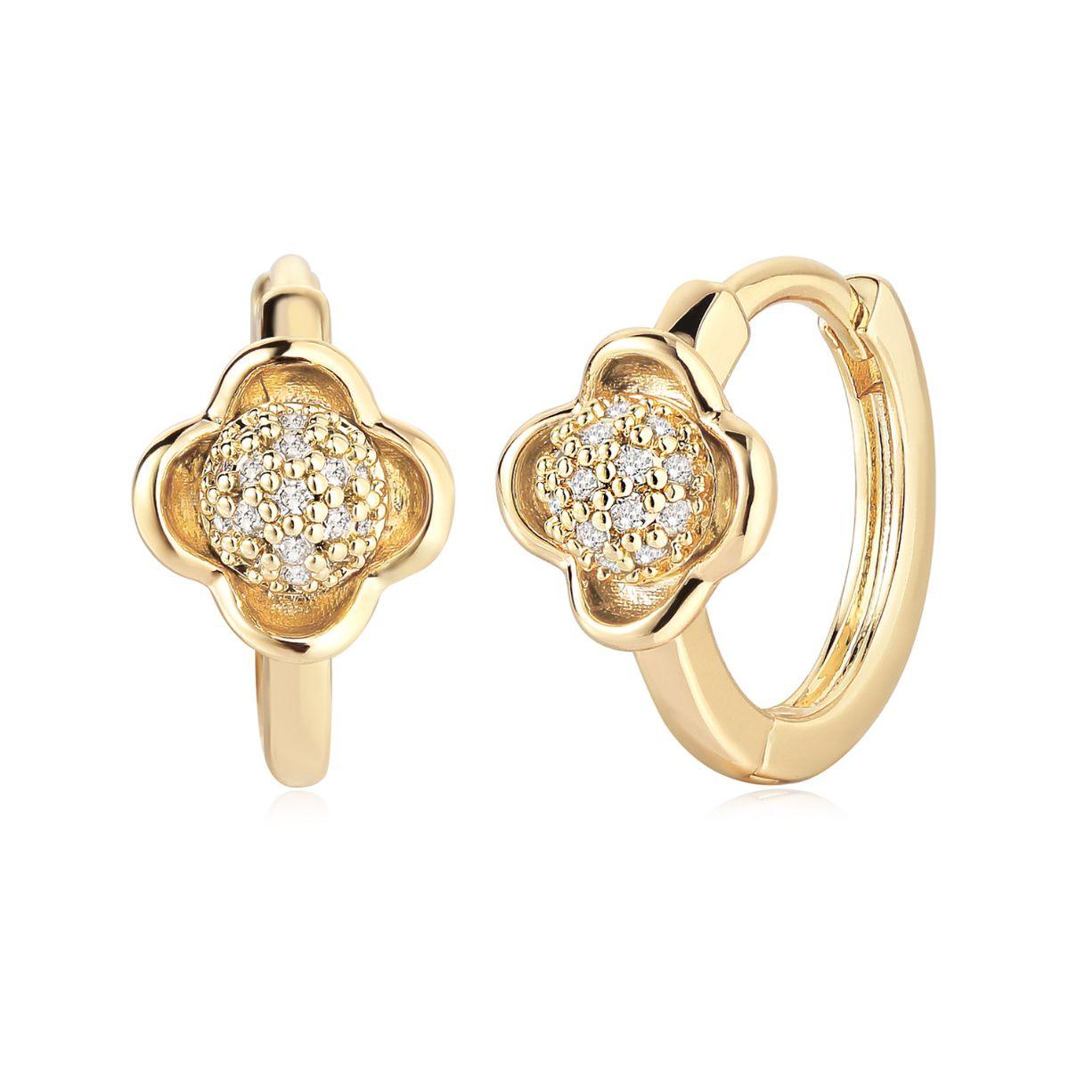 CZ Flower Hoop Earrings