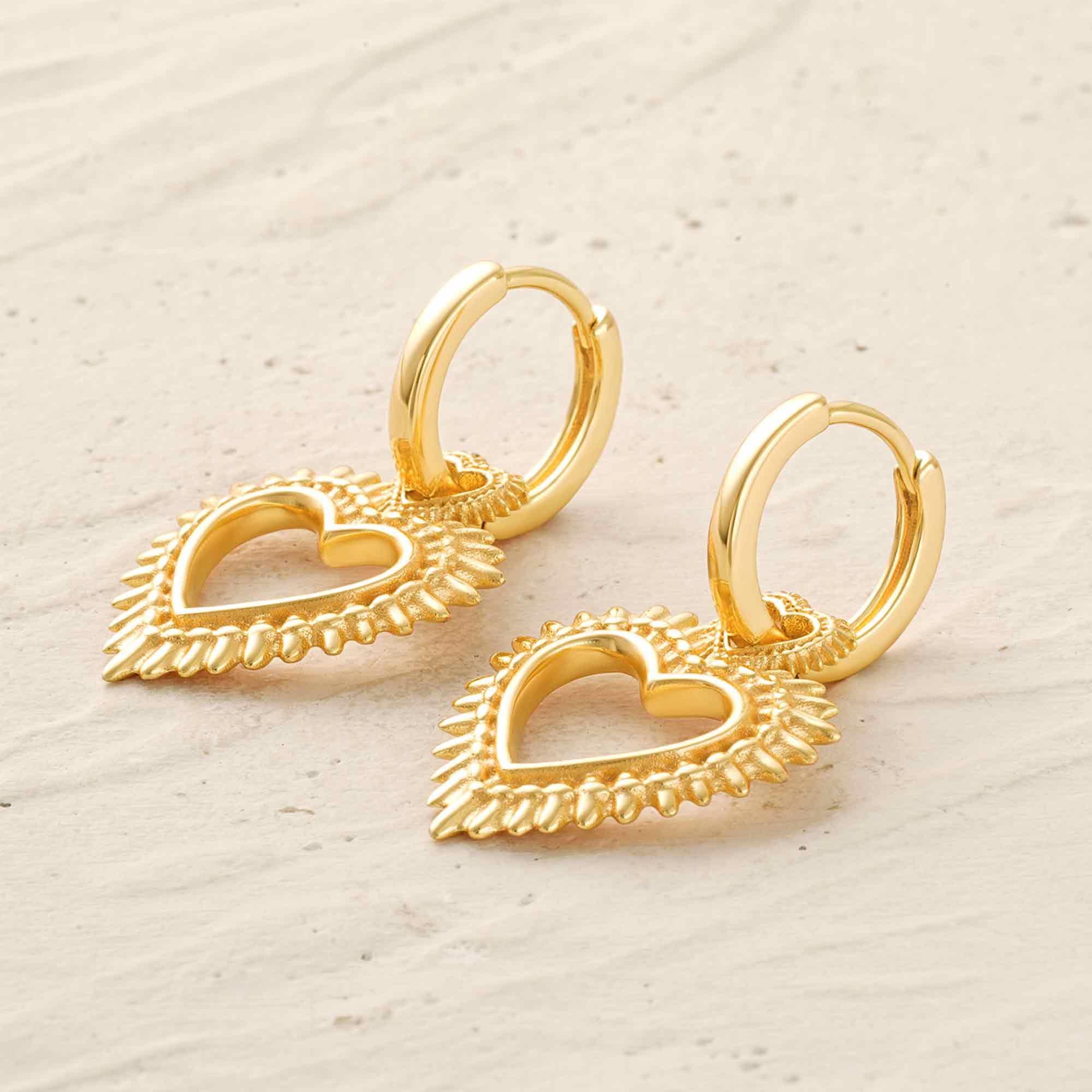 Halo Heart Drop Earrings