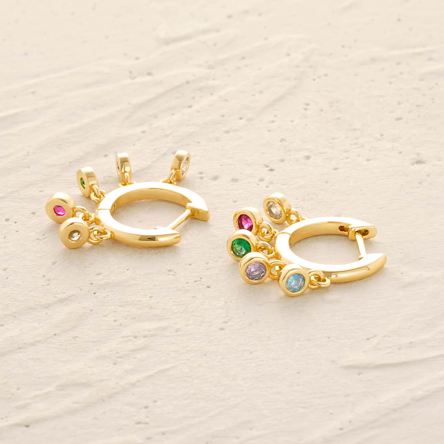 Rainbow Hoop Dangle Earrings
