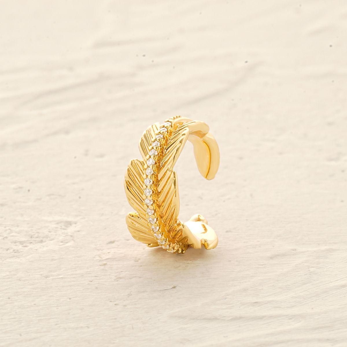 Gold Feather Ear Cuff