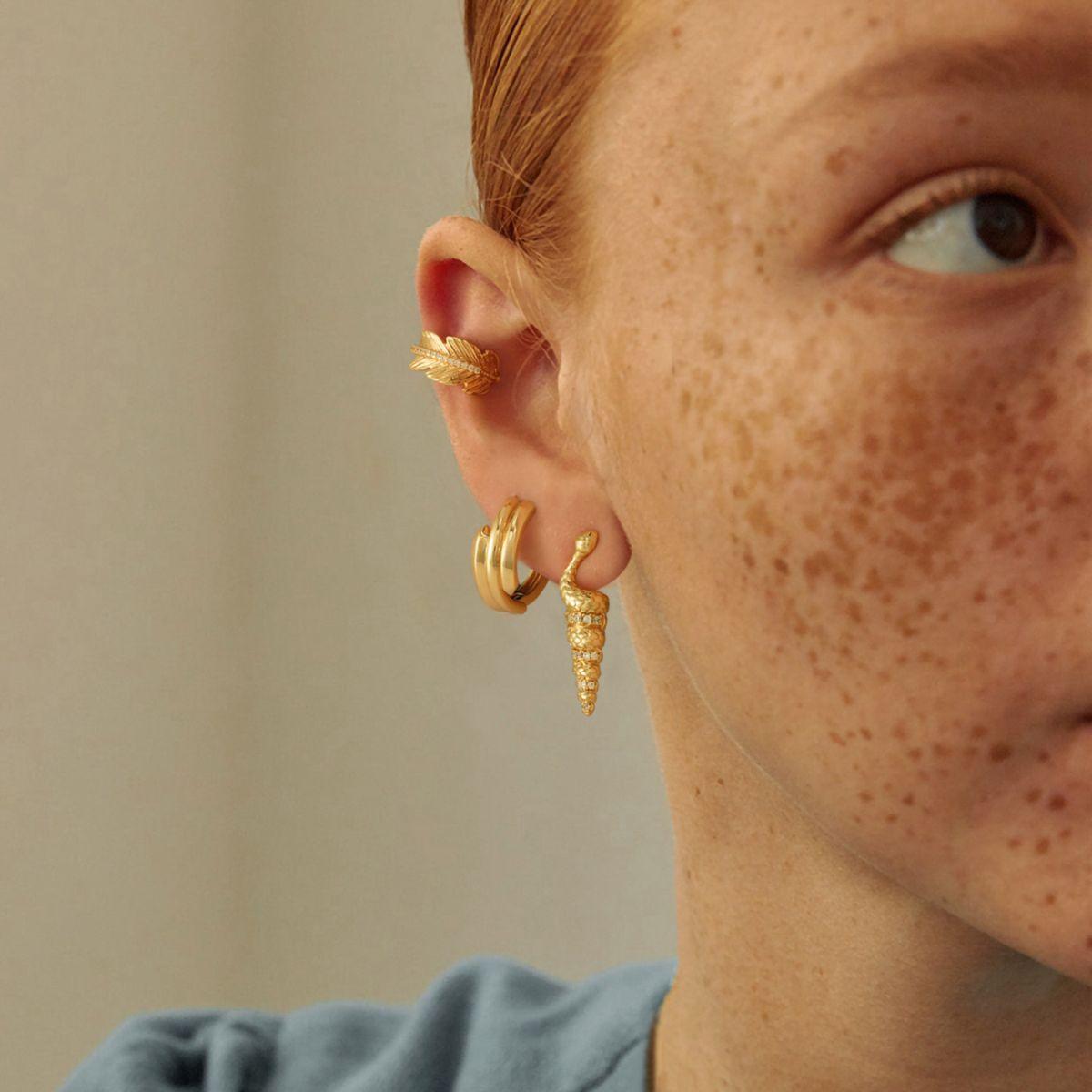 Gold Feather Ear Cuff