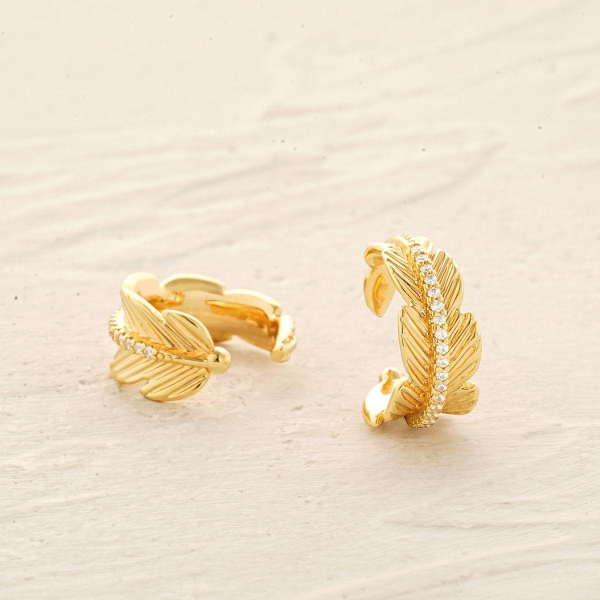 Gold Feather Ear Cuff