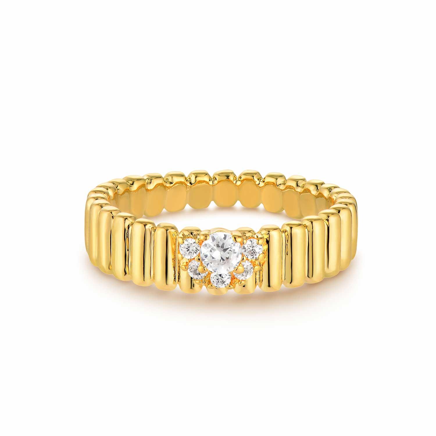 Flower Cluster Ribbed Ring