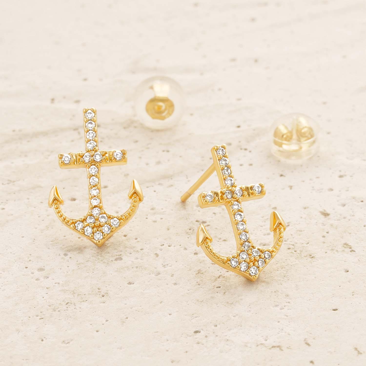 Anchor Stud Earrings